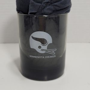 Vintage NFL Football Minnesota Vikings smoked rocks glass 1970s era.